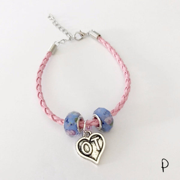 OT leather bracelet with Murano bead