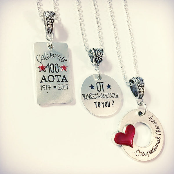 AOTA 100 year celebration/ 3 set custom necklace conference special!