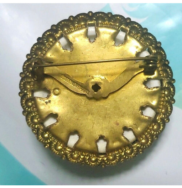 Vintage West German Rose Brooch