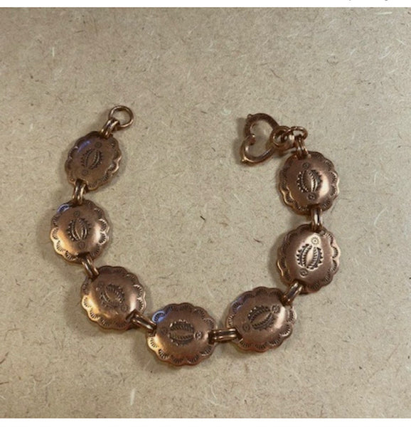 Stamped copper bracelet