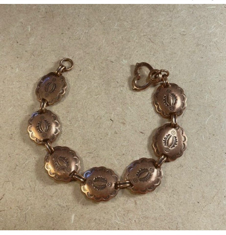Stamped copper bracelet
