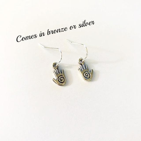 Earrings/hand shaped/hand therapy jewelry