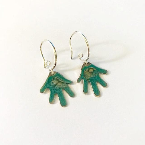 Hand shaped earrings/hand therapy jewelry