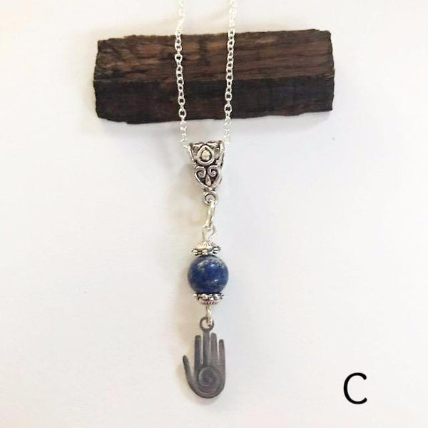 Bead necklace with charming hand/hand therapy jewelry