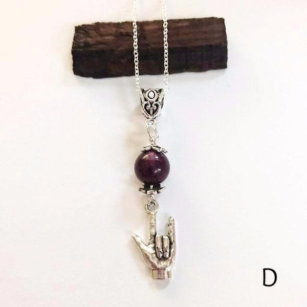 Bead necklace with charming hand/hand therapy jewelry