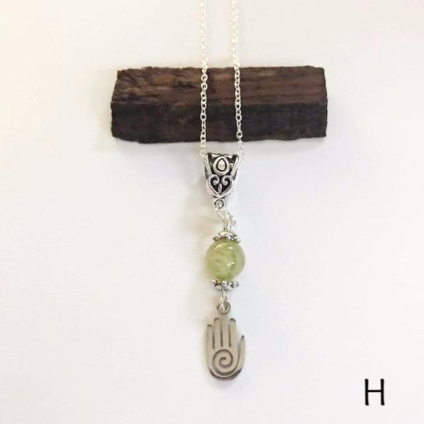 Bead necklace with charming hand/hand therapy jewelry