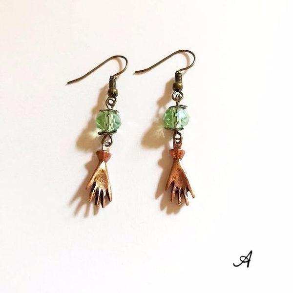 Hand shaped, Victorian vintage style earrings