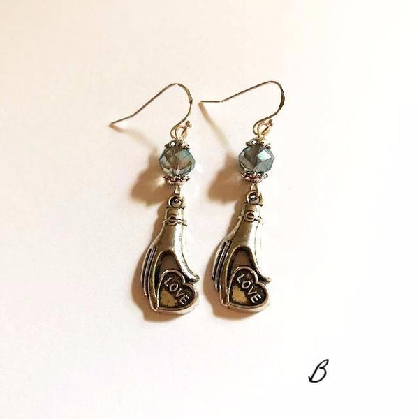 Hand shaped, Victorian vintage style earrings