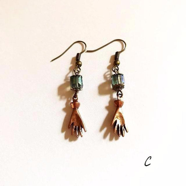 Hand shaped, Victorian vintage style earrings