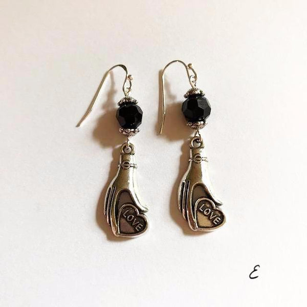 Hand shaped, Victorian vintage style earrings