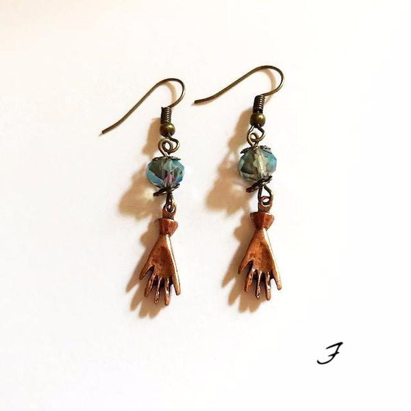 Hand shaped, Victorian vintage style earrings