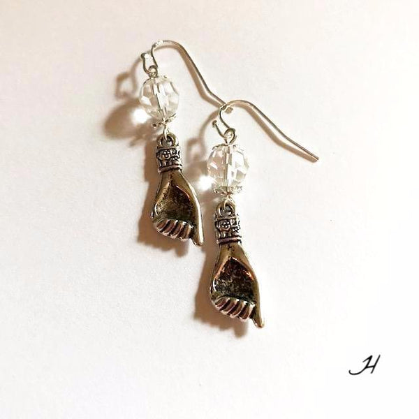 Hand shaped, Victorian vintage style earrings