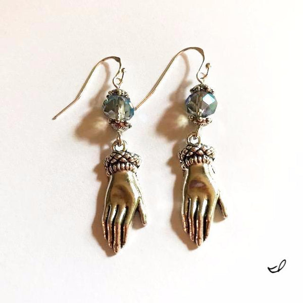 Hand shaped, Victorian vintage style earrings