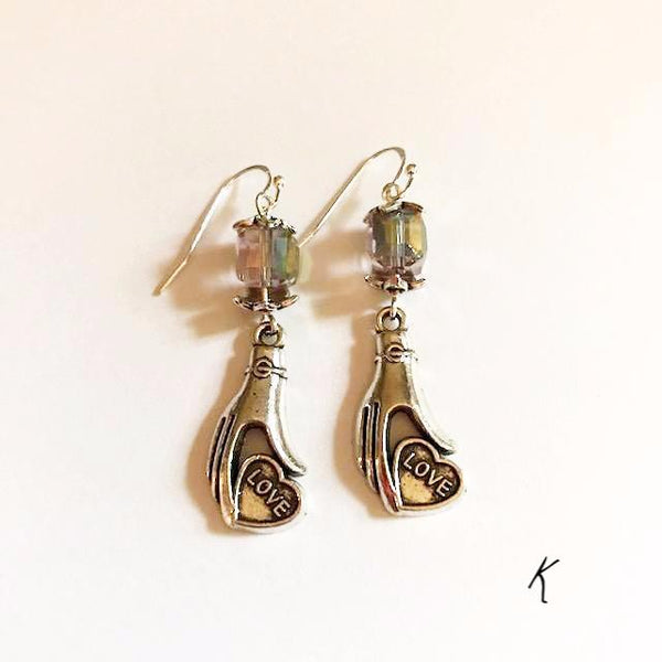 Hand shaped, Victorian vintage style earrings