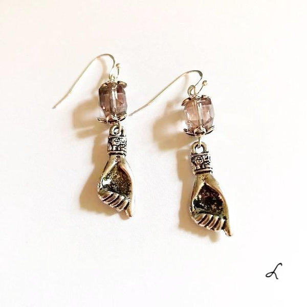 Hand shaped, Victorian vintage style earrings