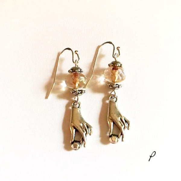 Hand shaped, Victorian vintage style earrings