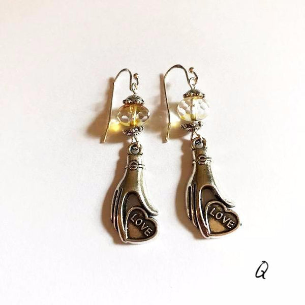 Hand shaped, Victorian vintage style earrings