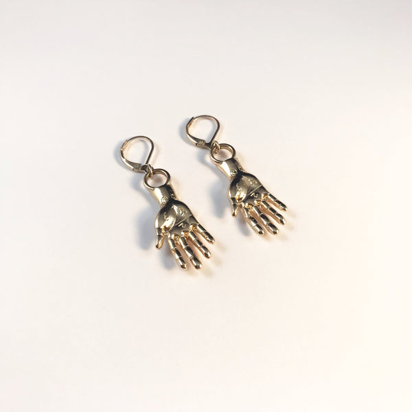 Earrings/hand shaped/hand therapy jewelry/3 dimensonal