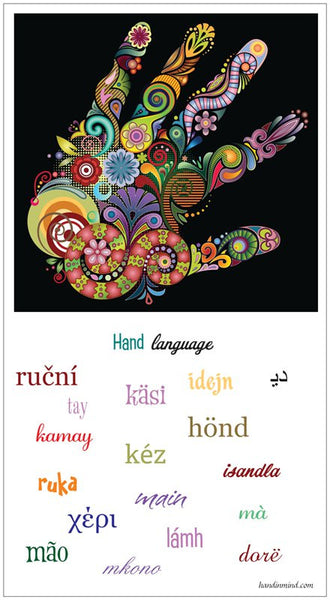 Postcard/mini poster "Hand Language"hand therapy