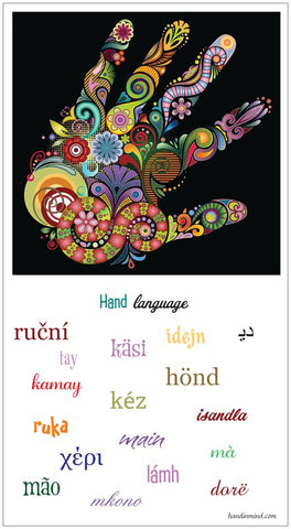Postcard/mini poster "Hand Language"hand therapy